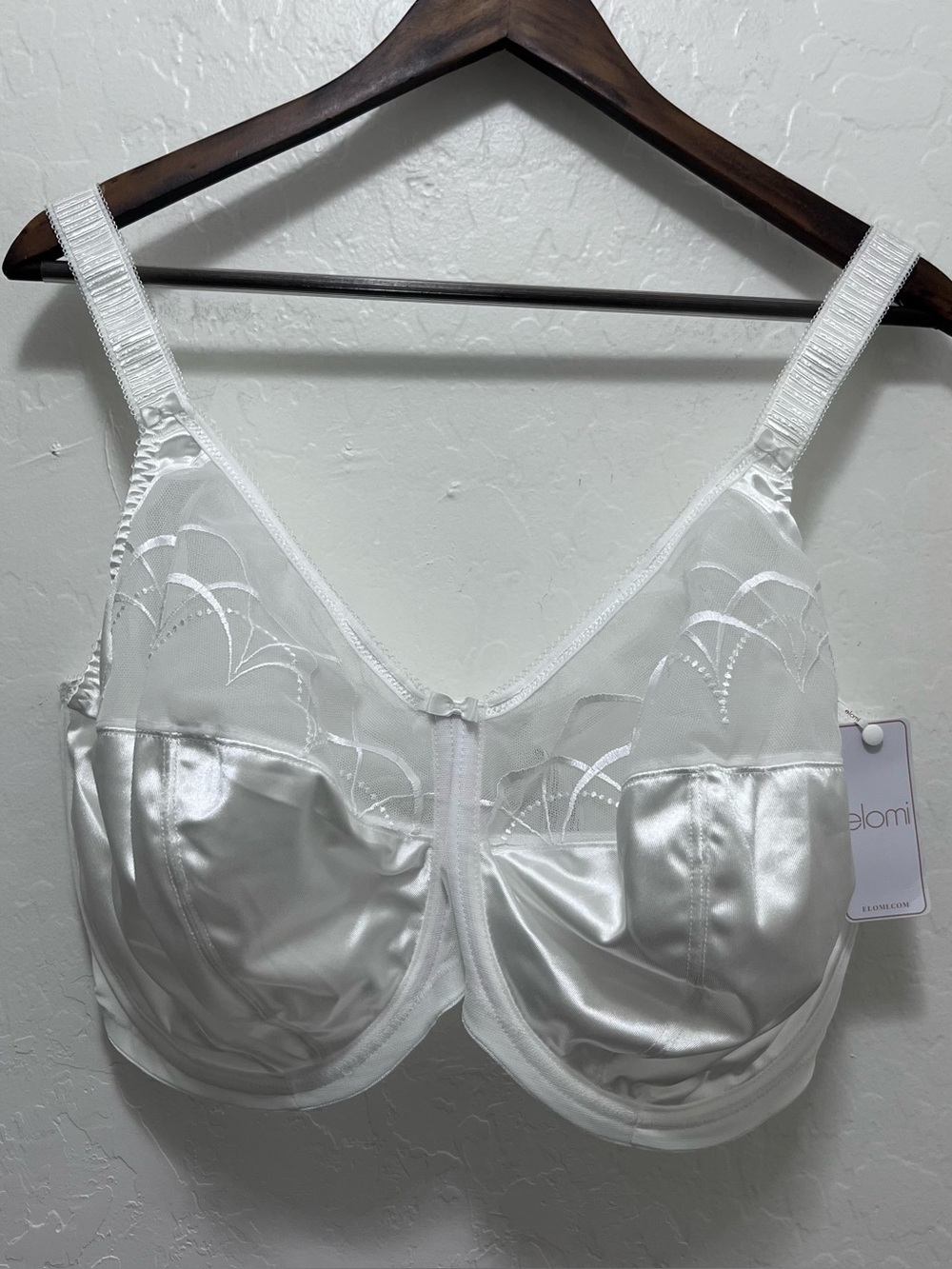 Elomi White Cate Full Cup Banded Underwire Bra Size US 40L